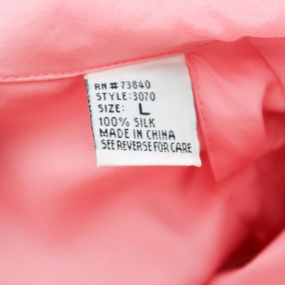 Christie & Jill Silk Button Up Shirt Size Large Pink Vintage Career 90s Barbie - Picture 11 of 12